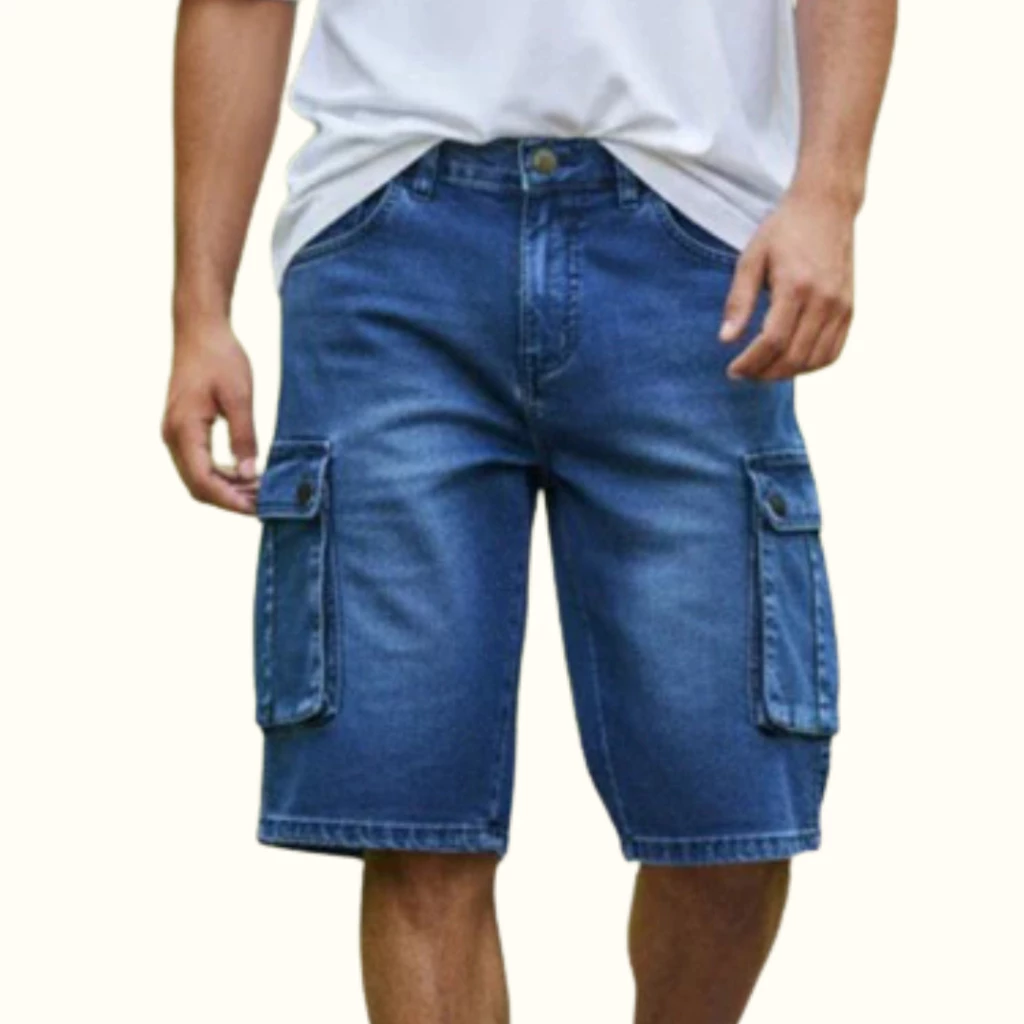 Premium Men's Denim Cargo Shorts - Image 3
