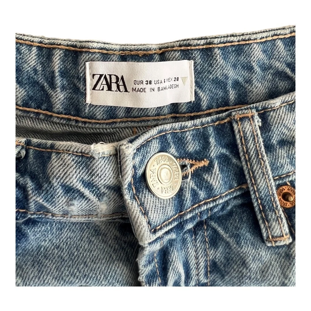 Distressed Denim Mini Shorts - Image 3